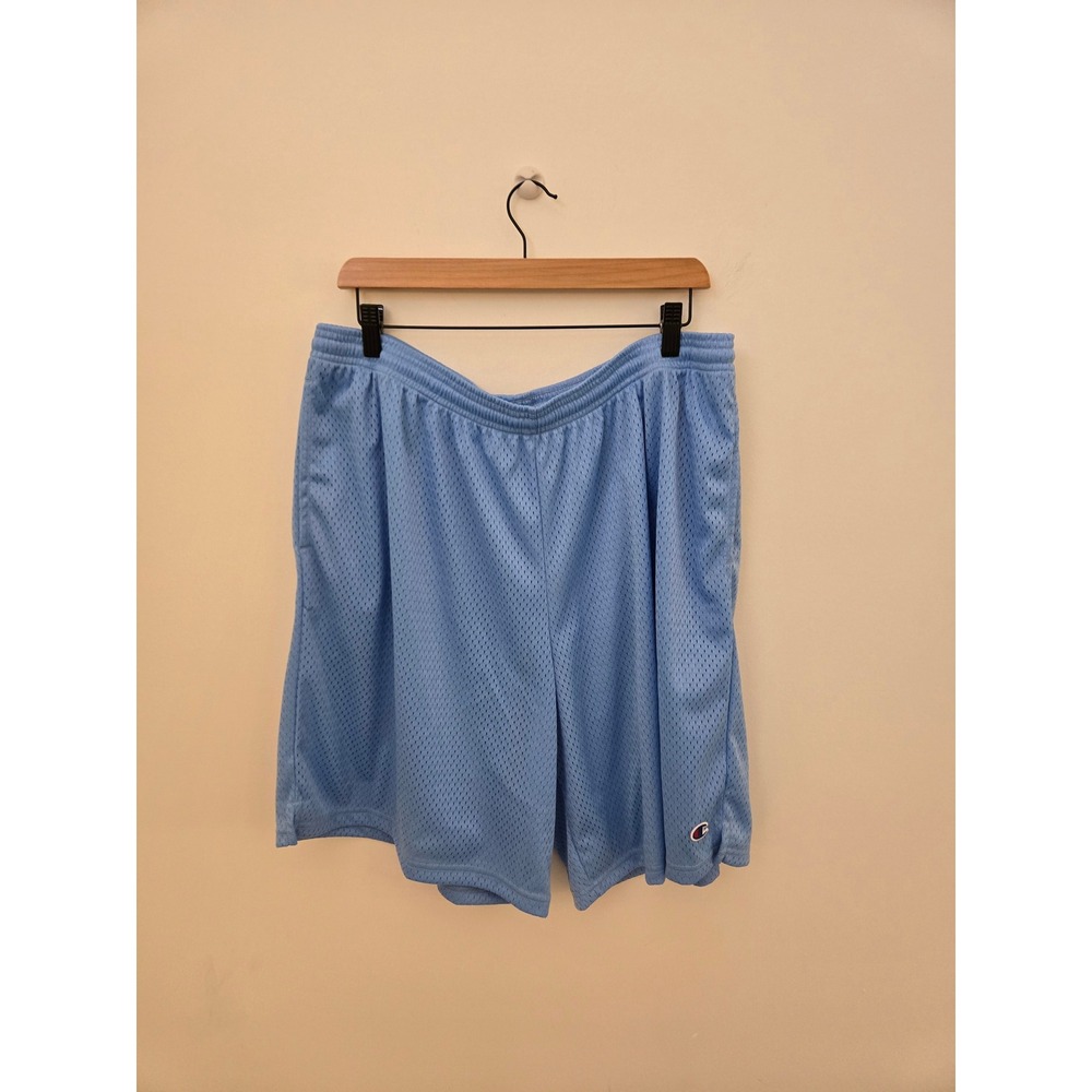 Champion Mens Mesh Athletic Shorts Light Blue 2XL Basketball Gym Training 81622